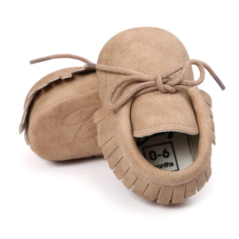 

New Baby Shoes Newborn Infant Boy Girls Shoes Baby Classical Lace-up Tassels Suede Baby Moccasins Crib Shoes Prewalkers 10 Color