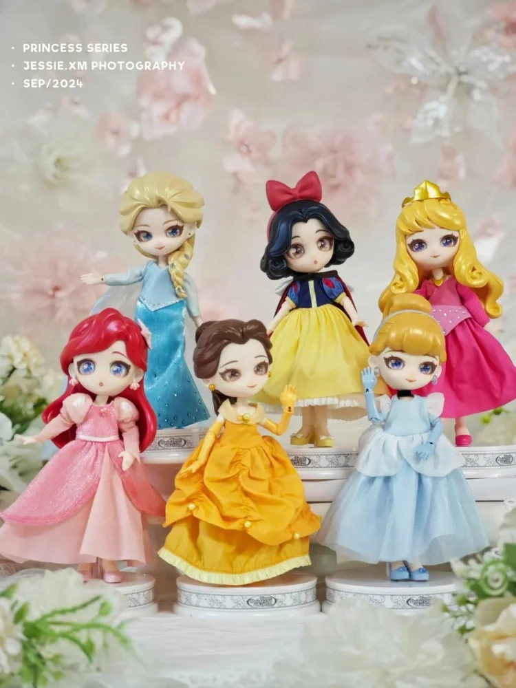 

Оригинальная 1/12 Disney Princess Bjd Dolls Elsa Belle Ariel, экшн-фигурка, кавайная мультяшная одежда, кукла для девочек, детская игрушка, Рождественский подарок