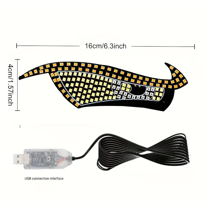 Luci per veicoli a LED Evil Eye, Demon Eyes alimentate tramite USB, 11 modalità colore, adatte per auto, camion e SUV, eleganti cruscotto e luci per finestre