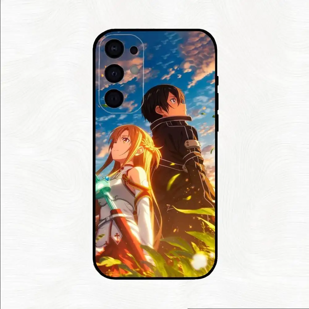 Funda de teléfono A-Asuna Anime Y-Yuuki para Samsung S25,S24,S23,S22,S21,S20,Plus,Fe,Lite,Otros cubierta negra