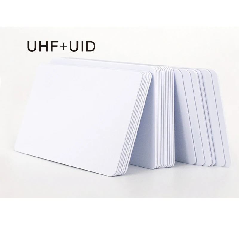 10pcs UHF 915mhz 6C Long Distance Smart Card, RFID Passive Label + 13.56Mhz UID Rewritable Chip Moddable Copy Token Key
