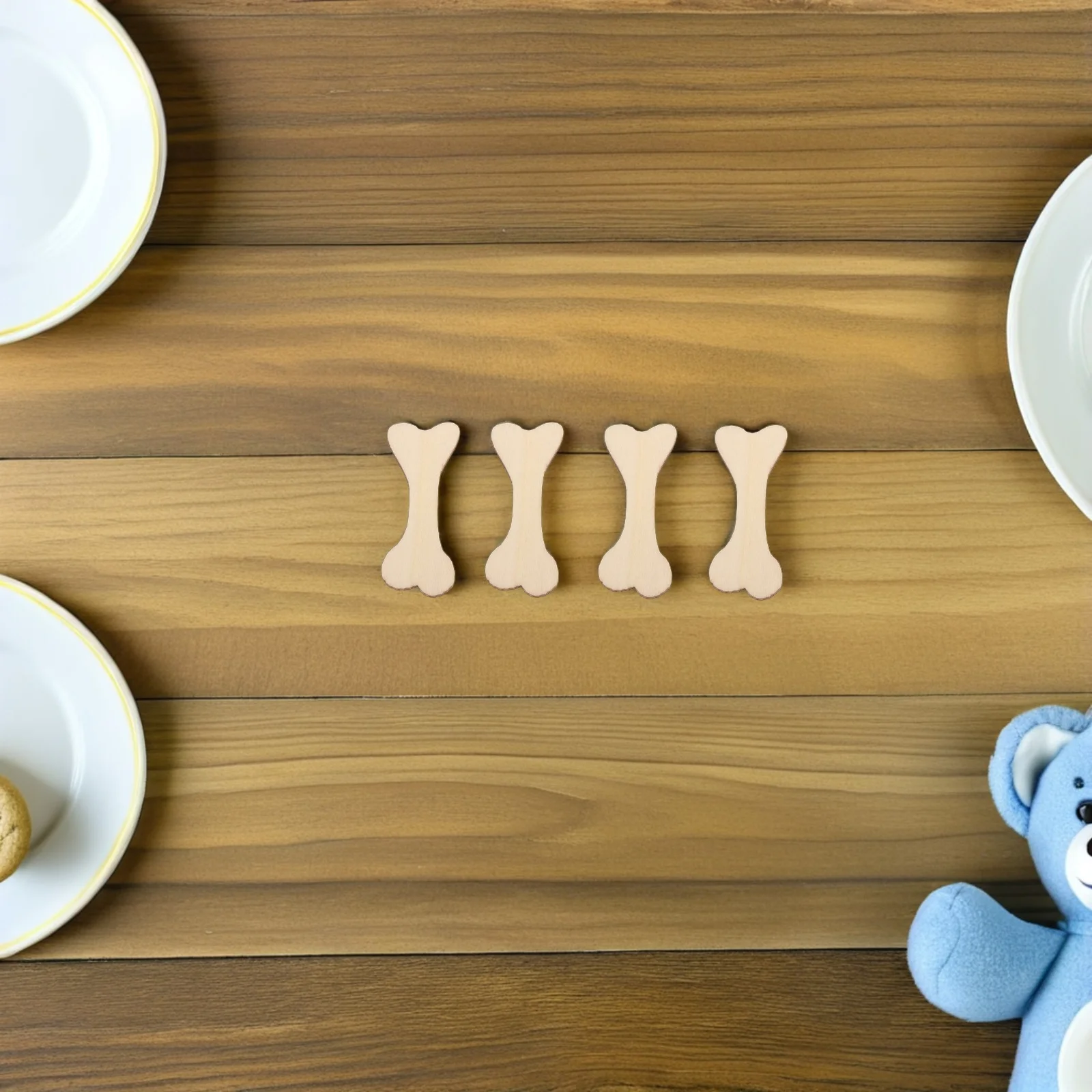 

150Pcs Unfinished Wood Dog Bone Shapes DIY Craft Supplies Blank Wooden Cutouts for Painting Ornaments DIY Craft Wood Pieces