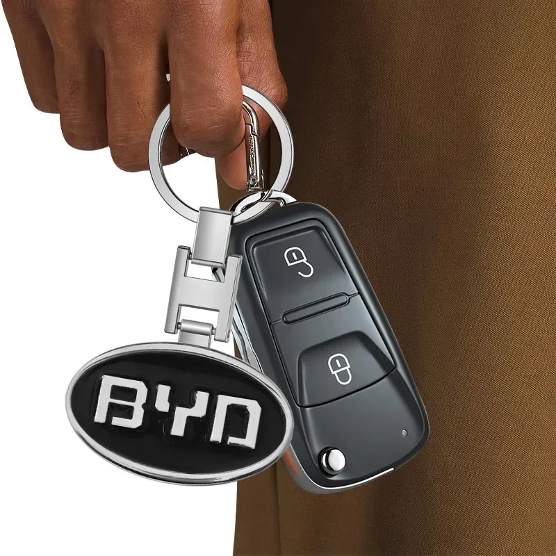 Car Metal Key Fob Ring Keychain Interior Decoration Accessory For BYD Han Yuan Atto 3 Song Plus Qin Dolphin Seal