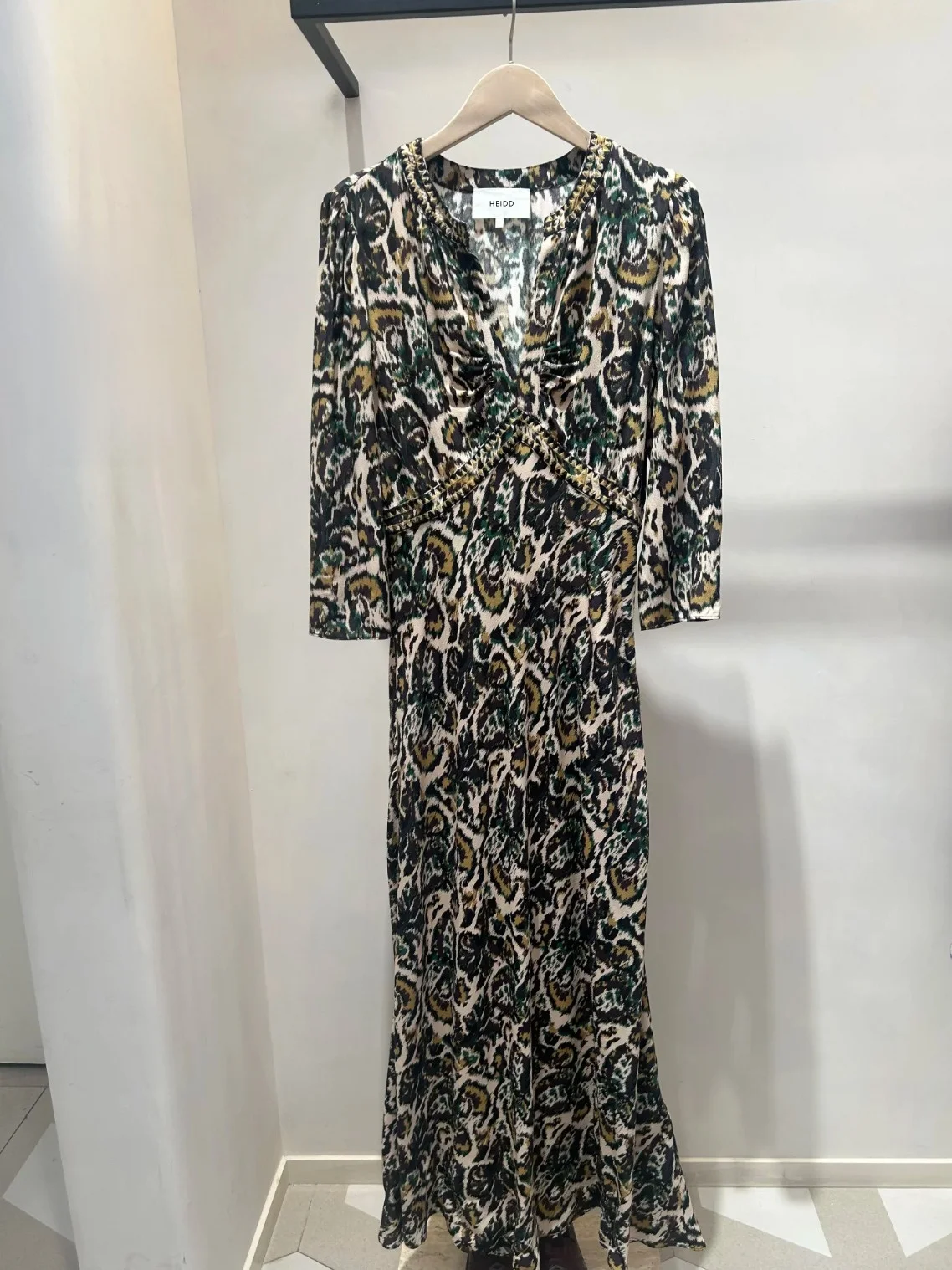 

Romantic Leopard Print High Waist Slimming Midi Dress BA2025 Autumn Winter Fashion Ladies Casual Polyester Fiber Skirt
