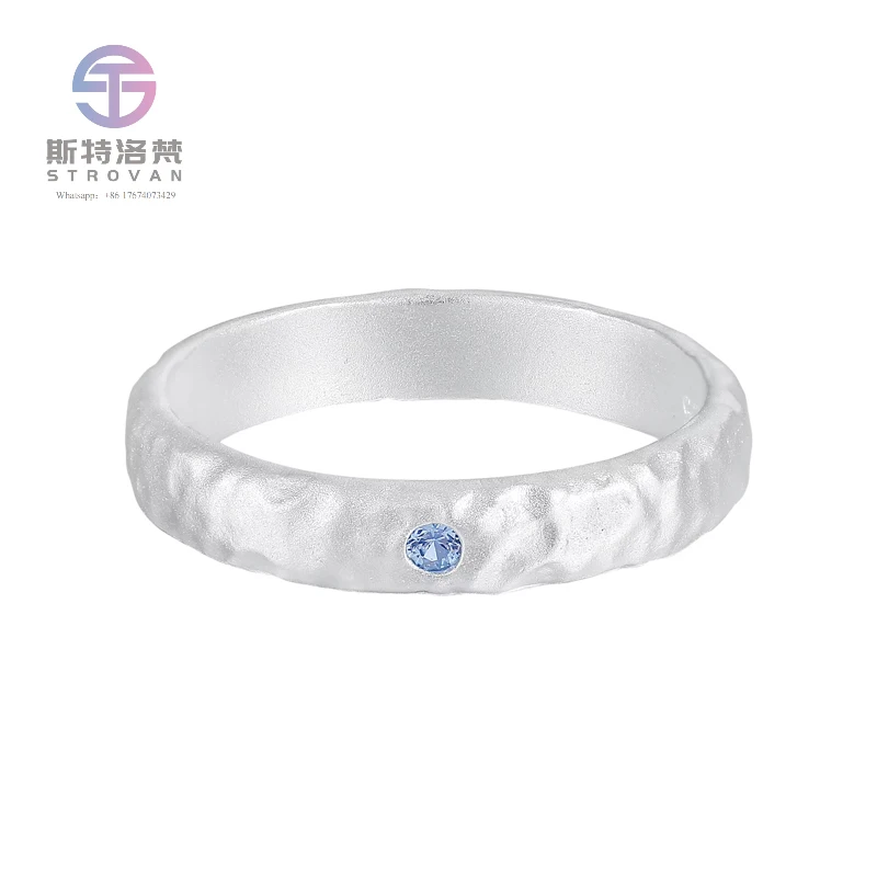 

Vintage New Trendy 925 Sterling Silver Thick Statement Jewelry Hammered Texture Irregular Chunky Rings for Women Men