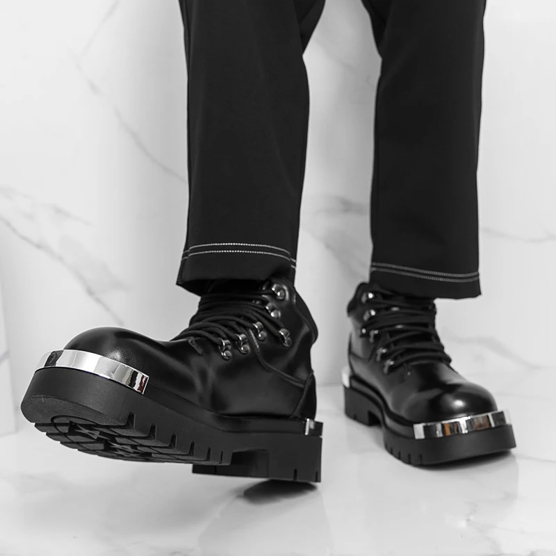 

Winter New Men Business Ankle Boots Black Thick-soled Durable Casual Comfortable Fashionable Chelsea Boots Social Boots Men