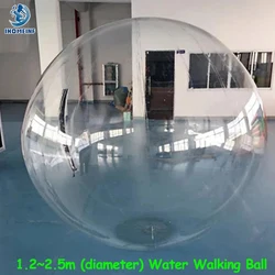 (Support DIY Size) 1.2-2.5 M Inflatable PVC Water Walking Balls 0.8mm Thicken Transparent Without Handle for Water Play Toys