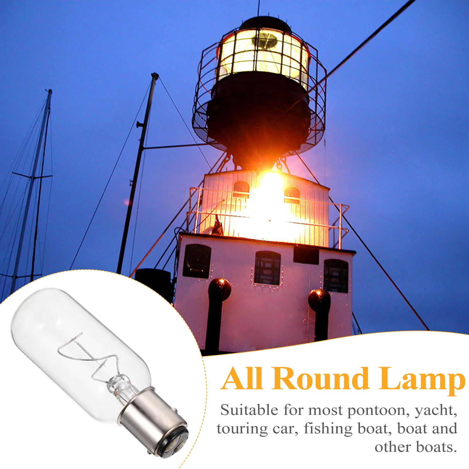 

Marine Navigation Lights All-around Indicator 360° Lamp for Boat Ocean Bulb Glass