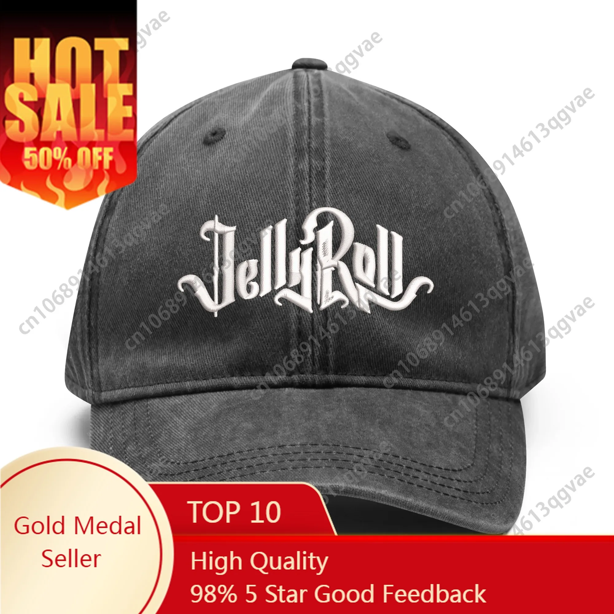 Jelly Roll Embroidery Hats Mens Womens Sports Baseball Hat Hip Hop Customized Made Caps Personalized Text Cowboy Trucker Cap