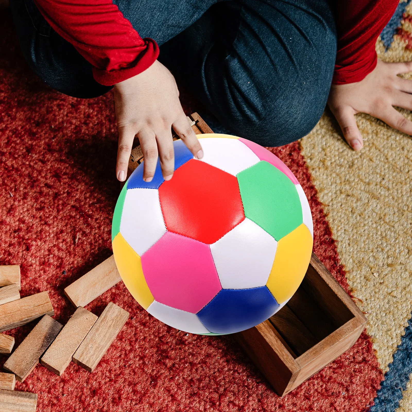 

Soft Kid Soccer Bouncy Lightweight Toddler Football Indoor Outdoor Ball For Kids Rebound Development Carry Portable