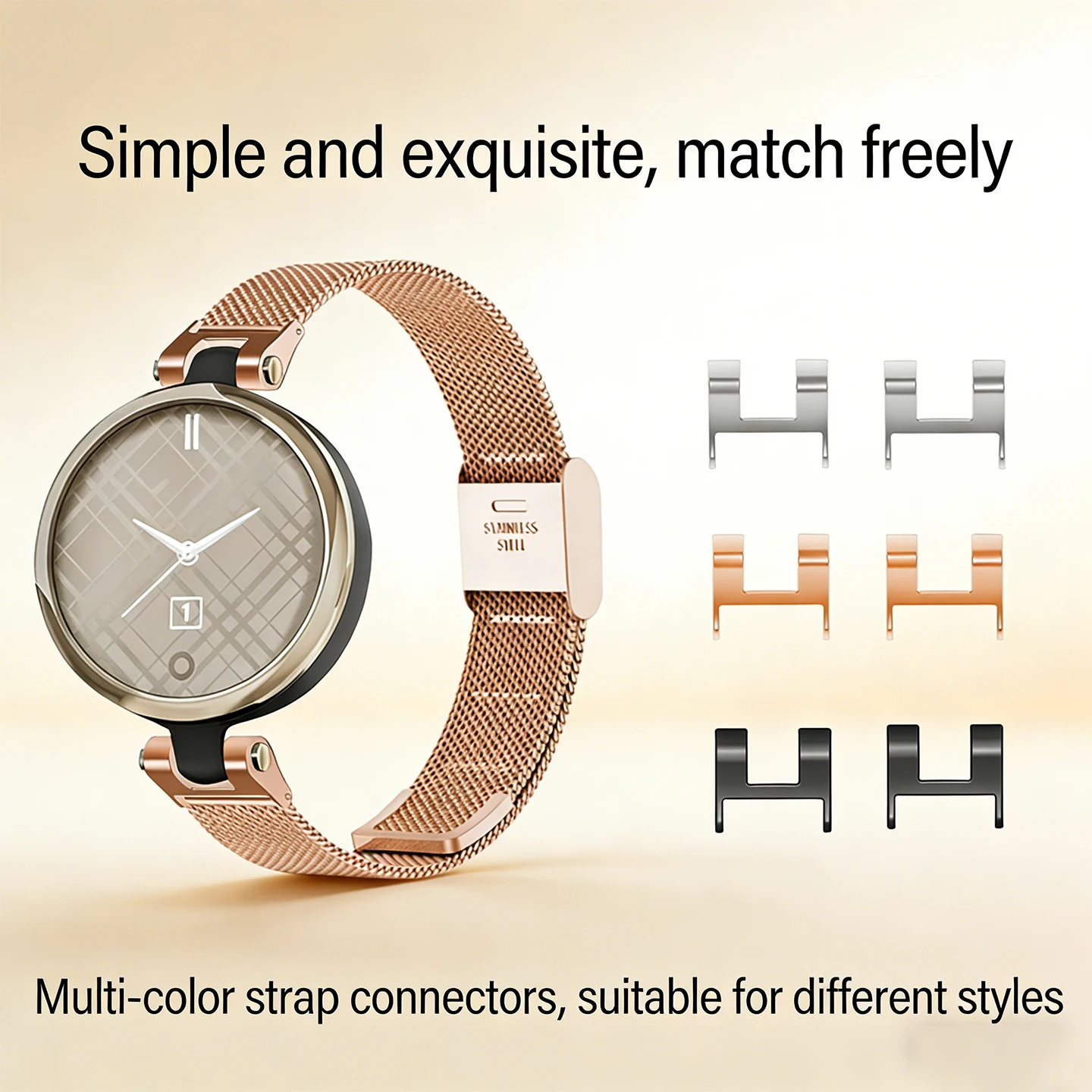 Watch accessories for GARMIN Lily, modified strap connector, stainless steel joint 12mm metal adapter, converter, connecting rod
