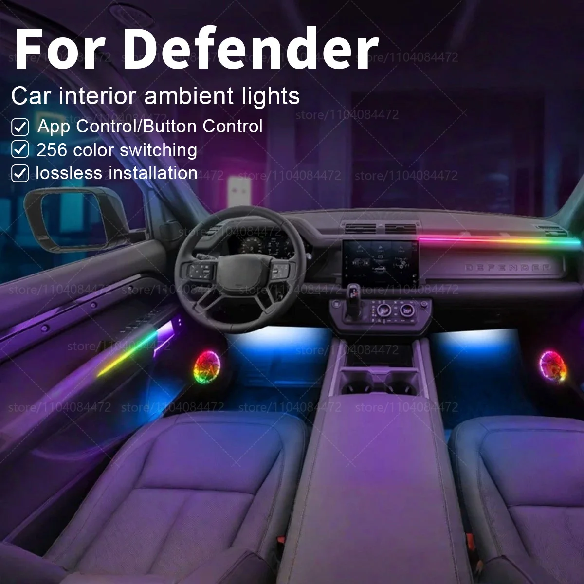 

Для Land Rover Defender L663 22in1 RGB салон автомобиля акриловые автомобильные окружающие освещение RGB скрытая акриловая полоса украшения аксессуары