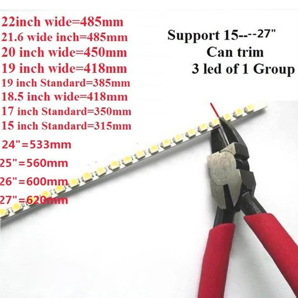 ledバックライトストリップキット調整可能な照明27インチccfl620mm