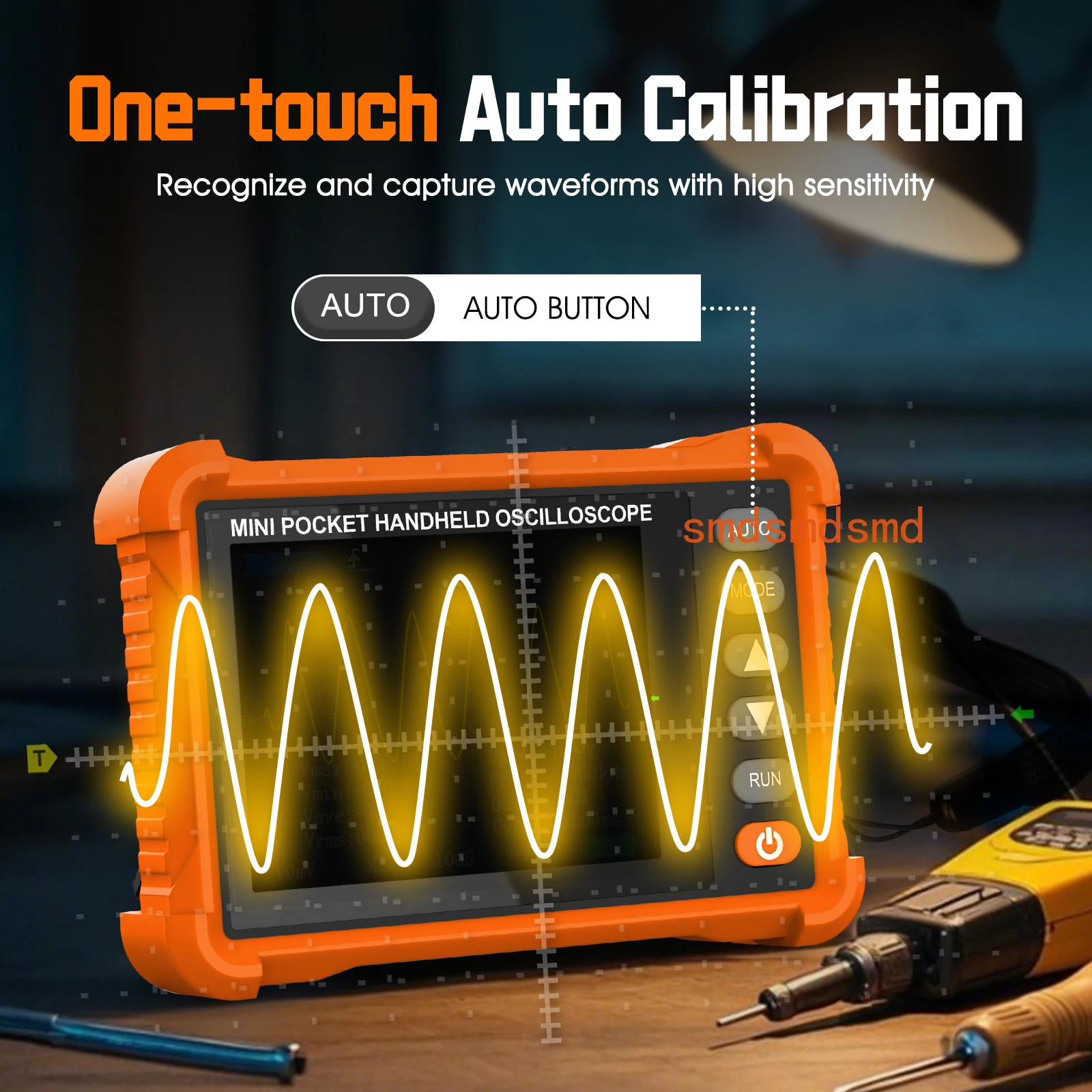 

Handheld Digital Oscilloscope 250kHz 2.5MS/s AUTO Set 2.8'' LCD ±40V Rechargeable 3H Battery for Repair & Education