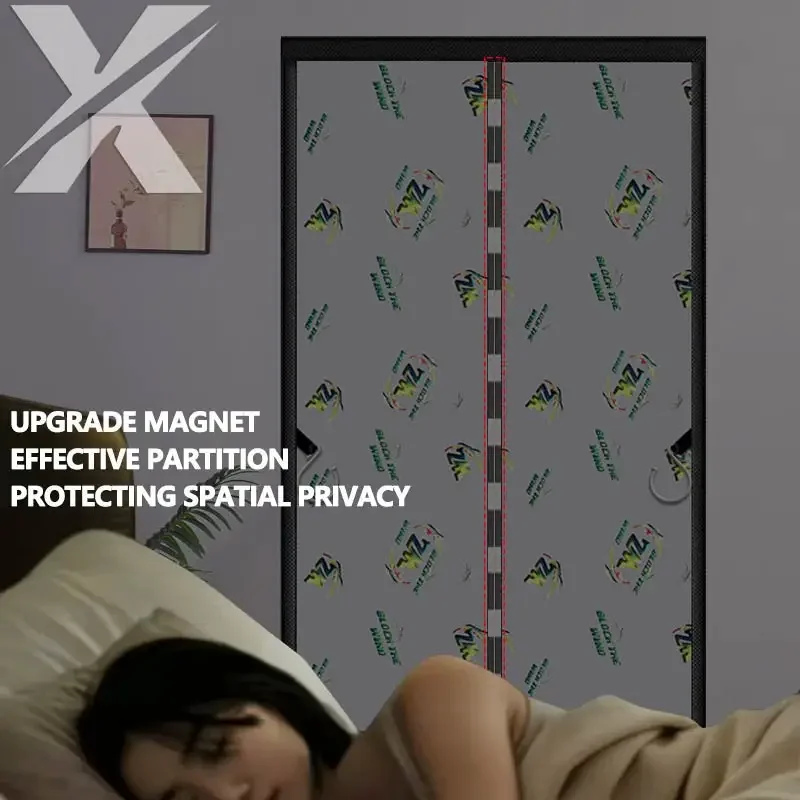 

Four season universal magnetic air conditioning door curtain for privacy protection,easy to install, mosquito proof door curtain