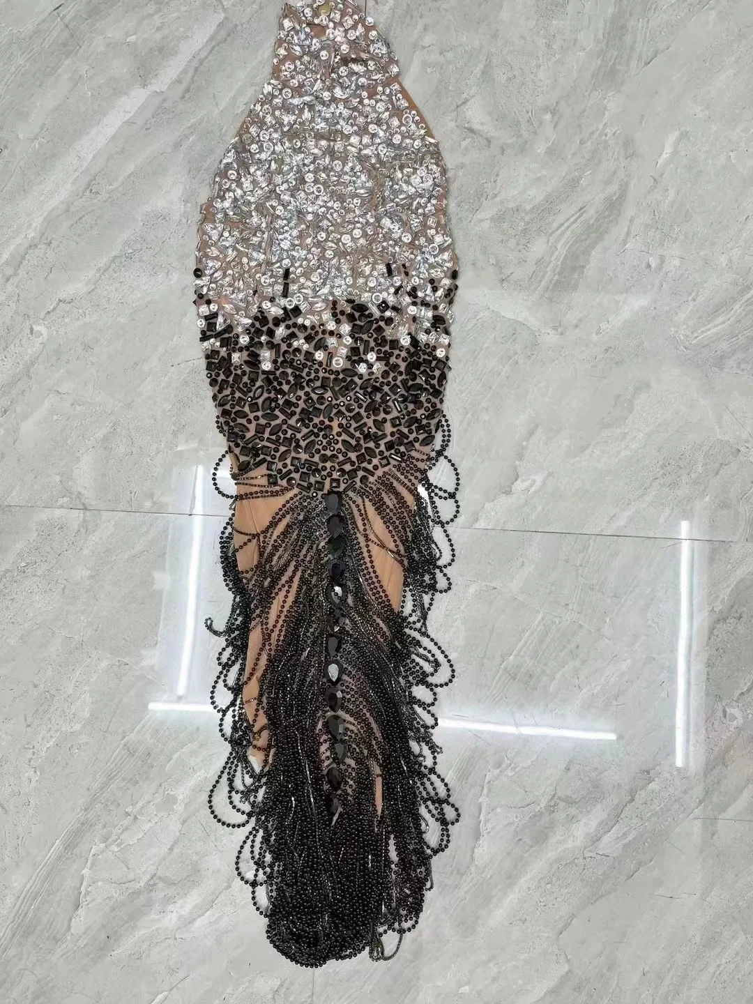 Funkelnde Strass kurze Kleid für Frauen sexy rücken freie Mesh sehen durch Abend Abschluss ball feiern Geburtstags kleid Fotoshooting tragen