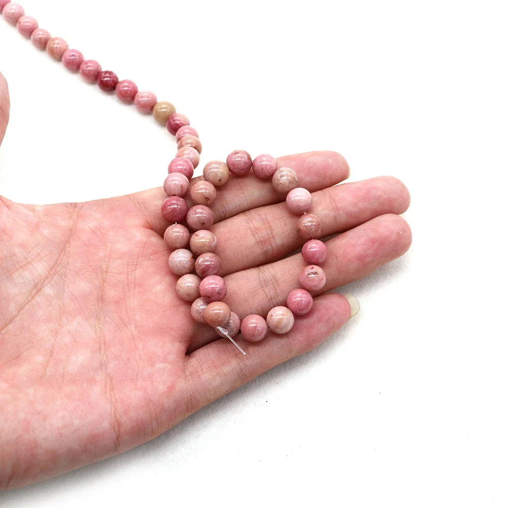 

Classic Charm Natural Rhodochrosite Loose Straight-Hole Beads - Handmade DIY Exquisite Necklace Jewelry Gift & Accessories