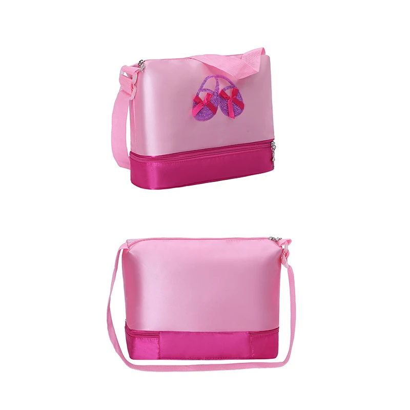 

Girls Professional Dance Ballet Shoe Toe Bags Kids with Double-deck Space and Adjustable Straps(bag)