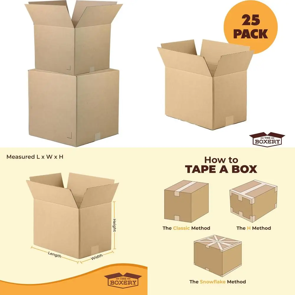 

Набор из 25 коробок из гофрированного картона коричневого цвета, 18x14x12 дюймов, для доставки, упаковки, переезда и хранения - прочные, экологичные, пригодные для переработки.