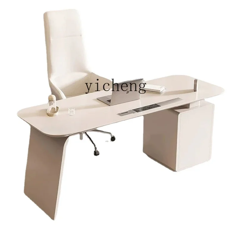 

Zf High-End Paint Desk Light Luxury Boss Desk Simple Modern Solid Wood