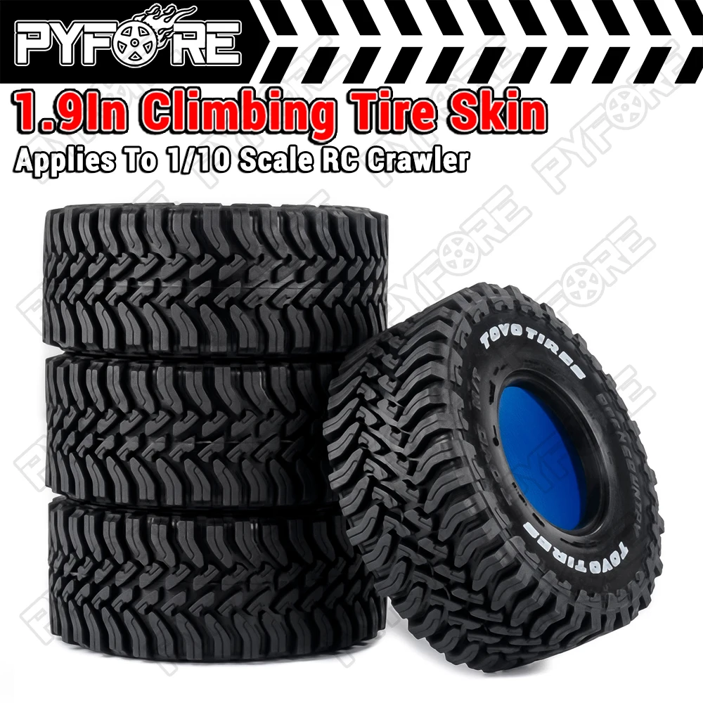 PYFORE 1.9In Rubber Tires Skin Climbing Wheels 110x46mm 4PCS for 1/10 RC Model Car Crawler Accessories