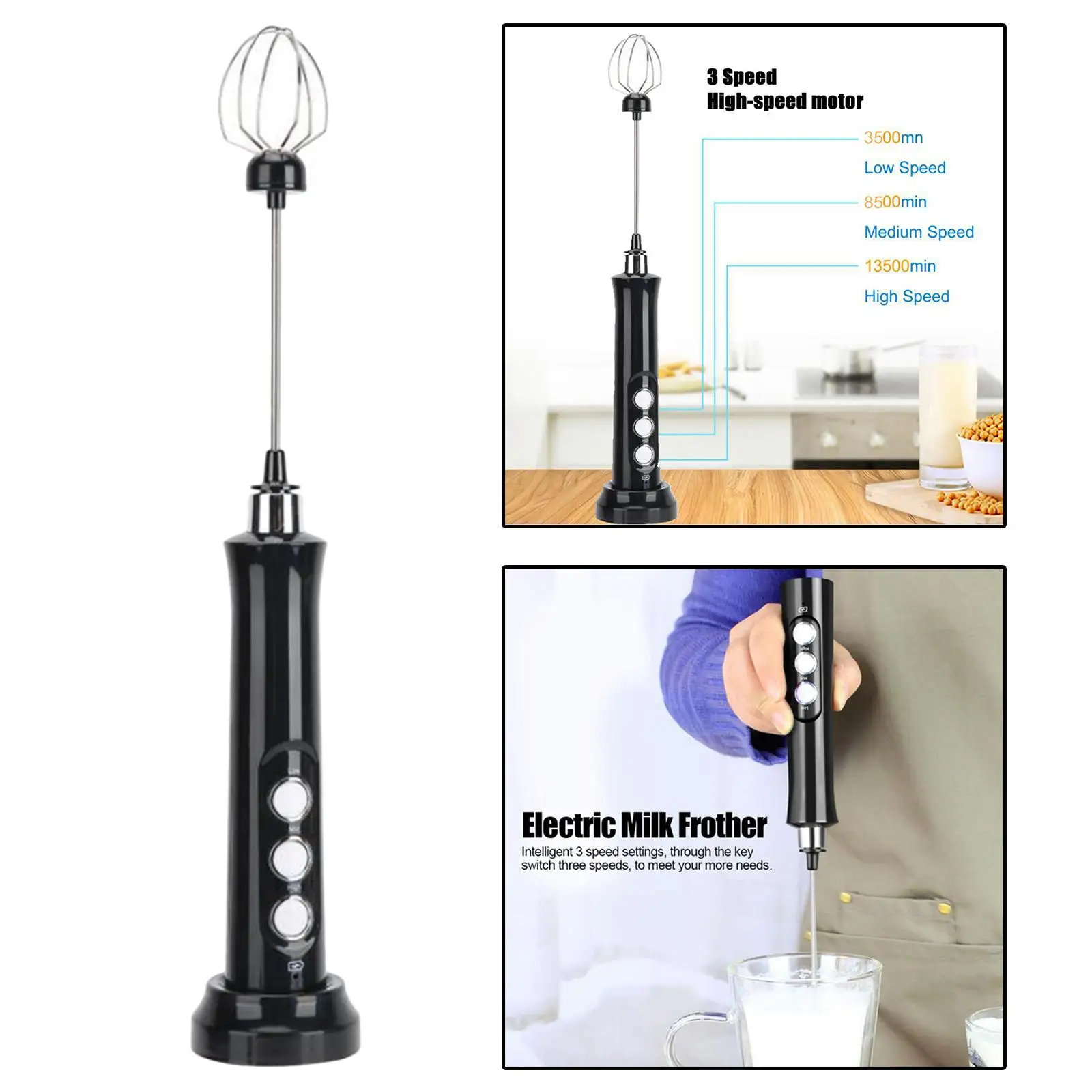 ที่ตีฟองกาแฟแบบพกพาเครื่องตีฟองนมและที่ทำฟองนมชาร์จไฟได้