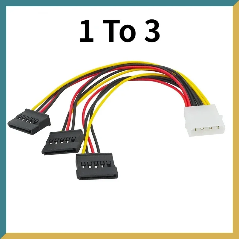 High Quality 4Pin IDE Power Cables 4 Pin Molex Male To 3/2/1Port for  Dual Hard-Drive-Disk Extension Cord Adapter Connector