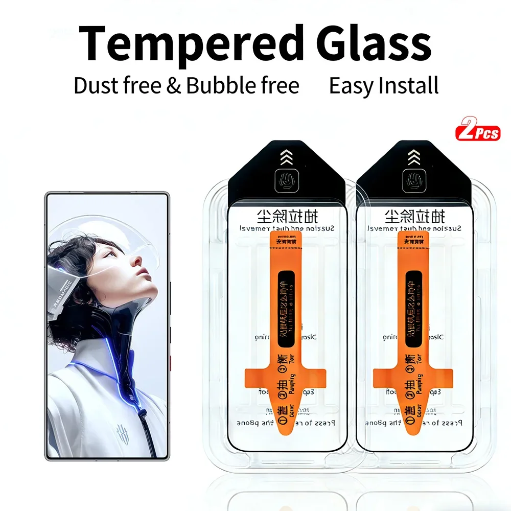 2pcs Tempered Glass for ZTE Nubia Red Magic RedMagic 10 10S 11 Pro+ 10 Air 11 10S Pro Plus Screen Protector One-Touch Install