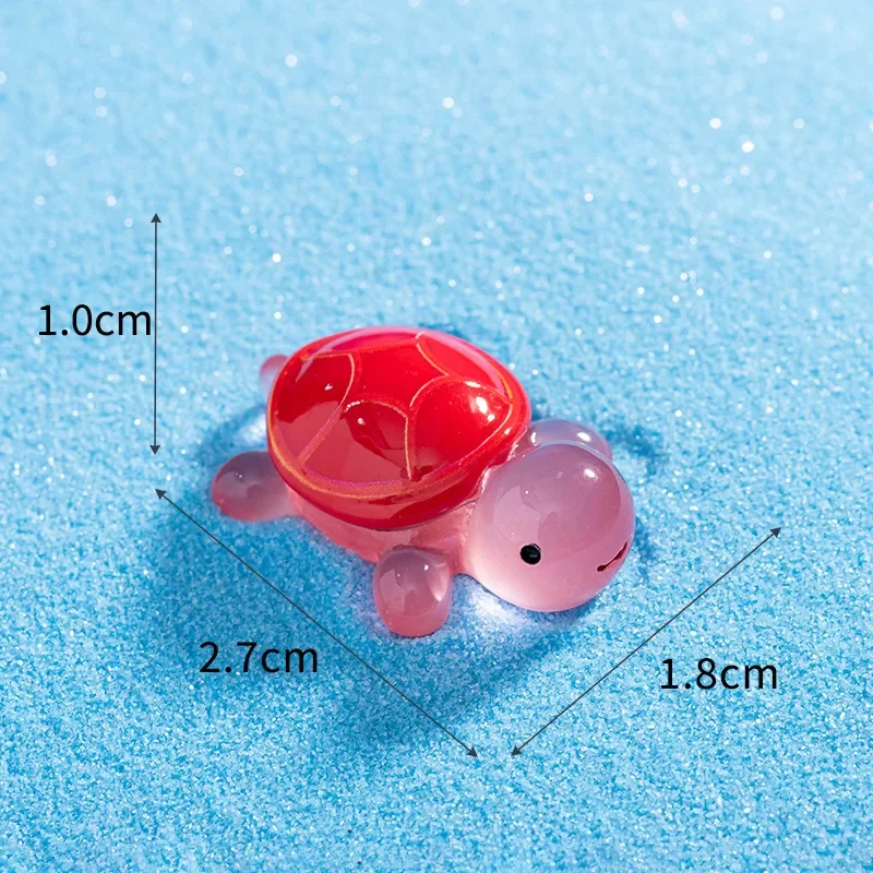 10PCS Mini Turtle Glow Miniature Figures Baby Turtle Miniature Fairy Garden Landscape Fairy Garden Glow-in-the-Dark Toys