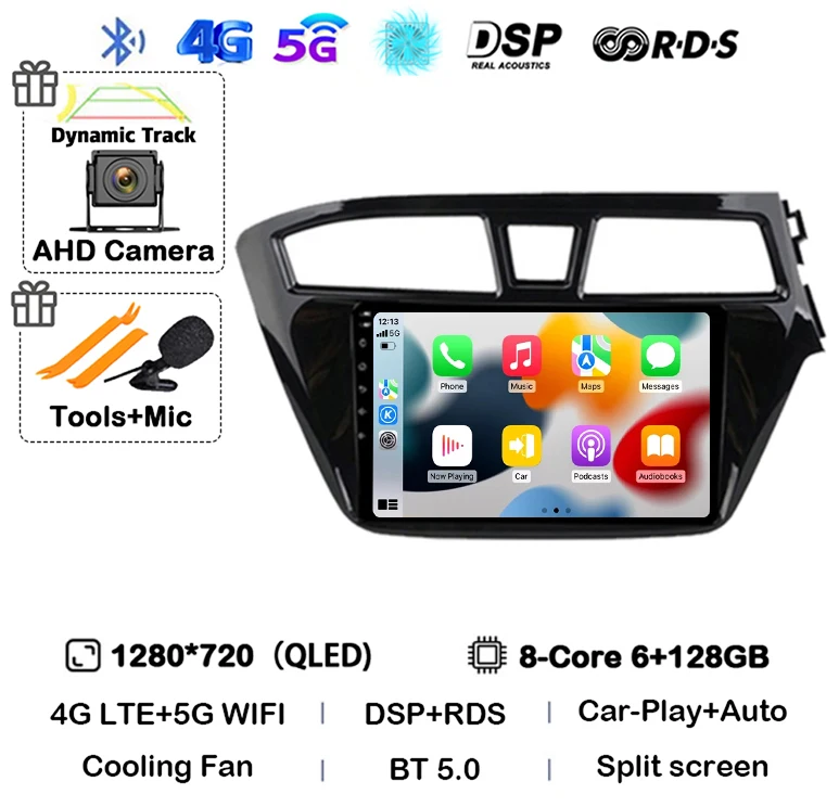 Android 16 Carplay Auto WIFI+4G For Hyundai I20 RHD 2015 2016 2017 2018 Car Radio Multimedia Player Stereo Head Unit 2din Audio image 3