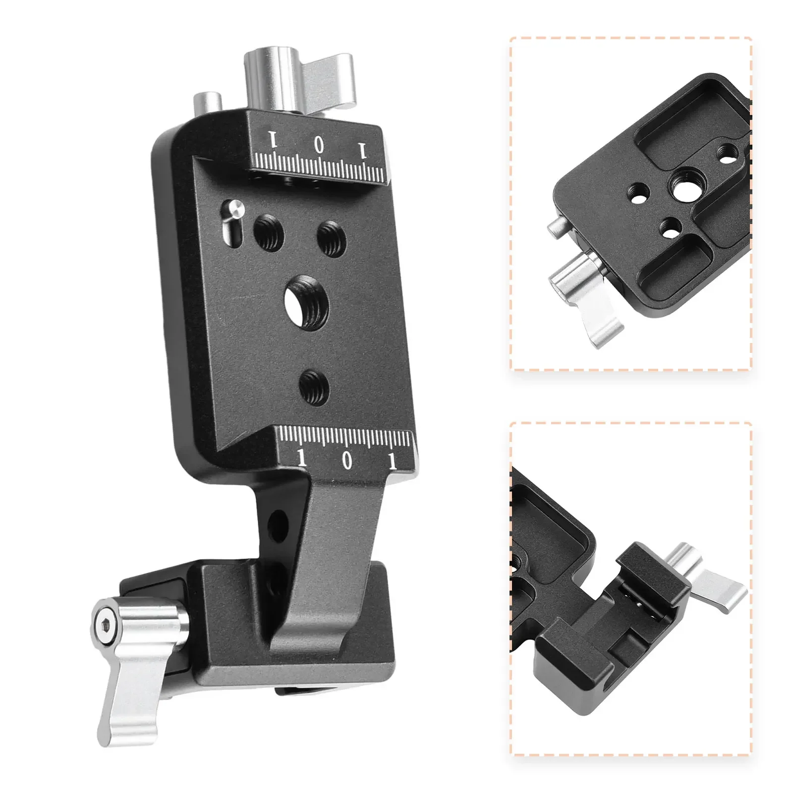 Placa de montaje de abrazadera de riel, zapata fría, adaptador 1/4 3/8 para DJI R-S 2 R-SC 2 R-S 3, mecanizado CNC de aluminio