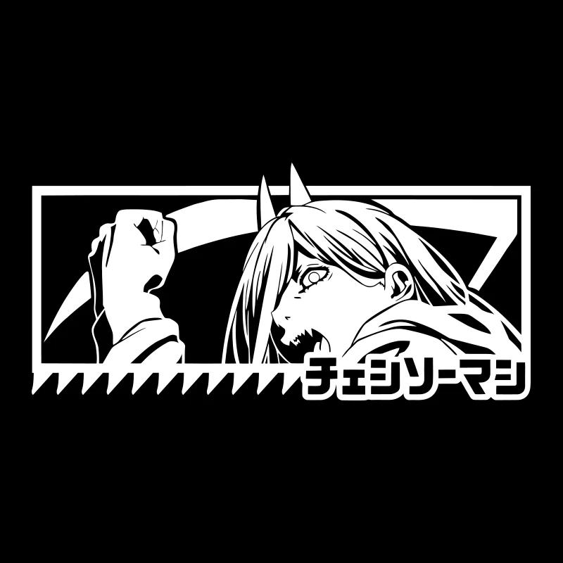 Japanese Anime Stickers External Accessories Decoration Window Bumper Chainsaw Man For Car Stickers PVC Vinyl Decals