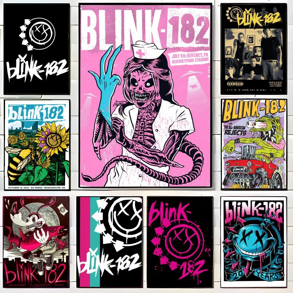 Energetic Classic Rock Band B-Blink 182 Poster Wall Art Print Poster Decorative Mural Home Decor Gift Unframed