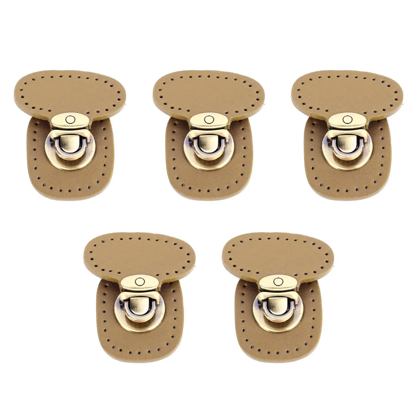 5Pcs Metal Tuck Lock Clasps - Strong Genuine Leather Thumb Catch with Pre-Punched Holes for Luggage & Suitcases