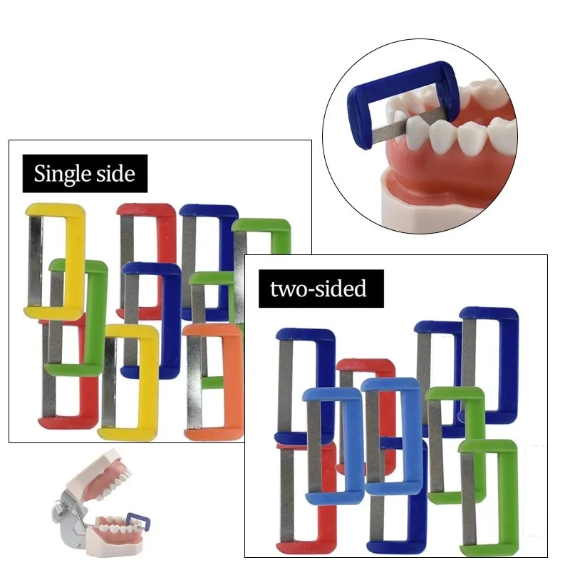 

10pcs/set Ortodontia Dentária Ortodôntica IPR Tiras De Polimento Esmalte De Redução Interproximal Serrilhadas Reduzir Serras