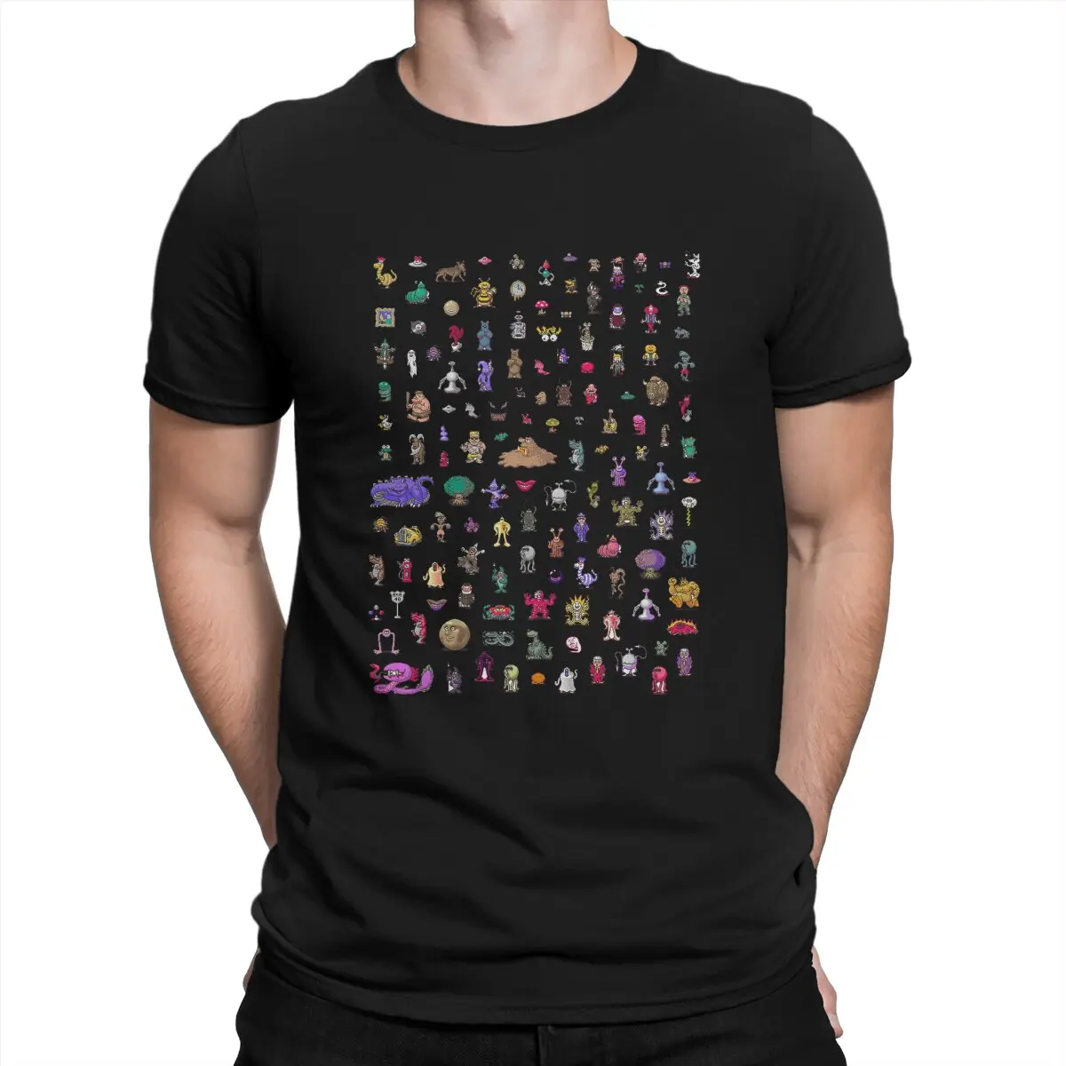 Men Mega Sprite Sheet T Shirts Mother Earthbound Game Pure Cotton Clothes Fashion Short Sleeve Crewneck Tee Shirt Original