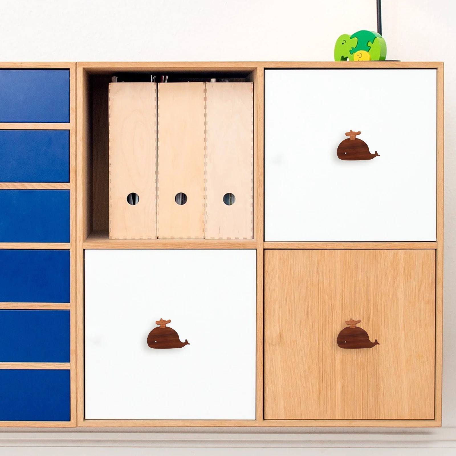 

Solid Wood Animal Cabinet Knob Decorative Drawer Handles for Nursery Wooden Dresser Knobs Kids Room Furniture Animal Shape Knob