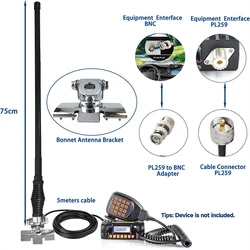 UV radio antenna 144/435Mhz dual band vhf uhf omni fiberglass base antenna SO239 SL16-K outdoor repeater walkie talkie antenna