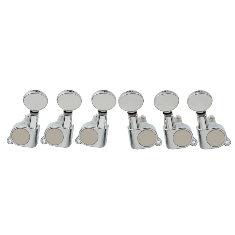 Musiclily 3R3L 15:1 Ratio Fully Sealed Machine Heads Tuners Tuning Pegs Keys with 45 Degree Screw for Acoustic Electric Guitar