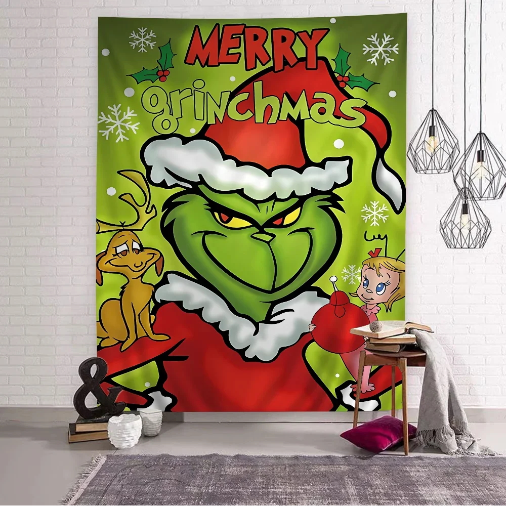 Film The G-Grinch C-Christmas Hanging Bohemian Tapestry Bohemian Wall Tapestries Mandala Kawaii Room Decor