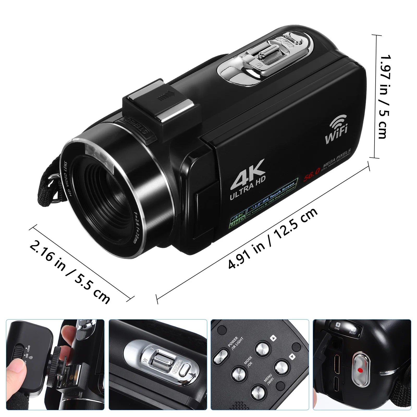 Digital Video Camera Camcorder Recorder Vlogging Recording 1700mAh Inspection