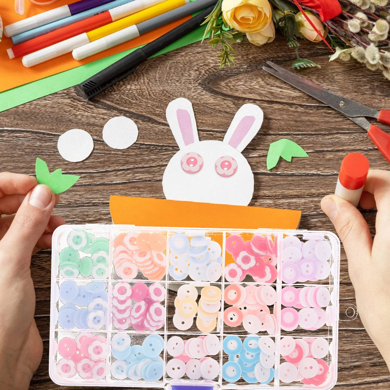 

Colored Sewing Craft Decorative Plastic Round Knitting Diy Coats Children Replacement Wear-Resistant Lightweight Buttons