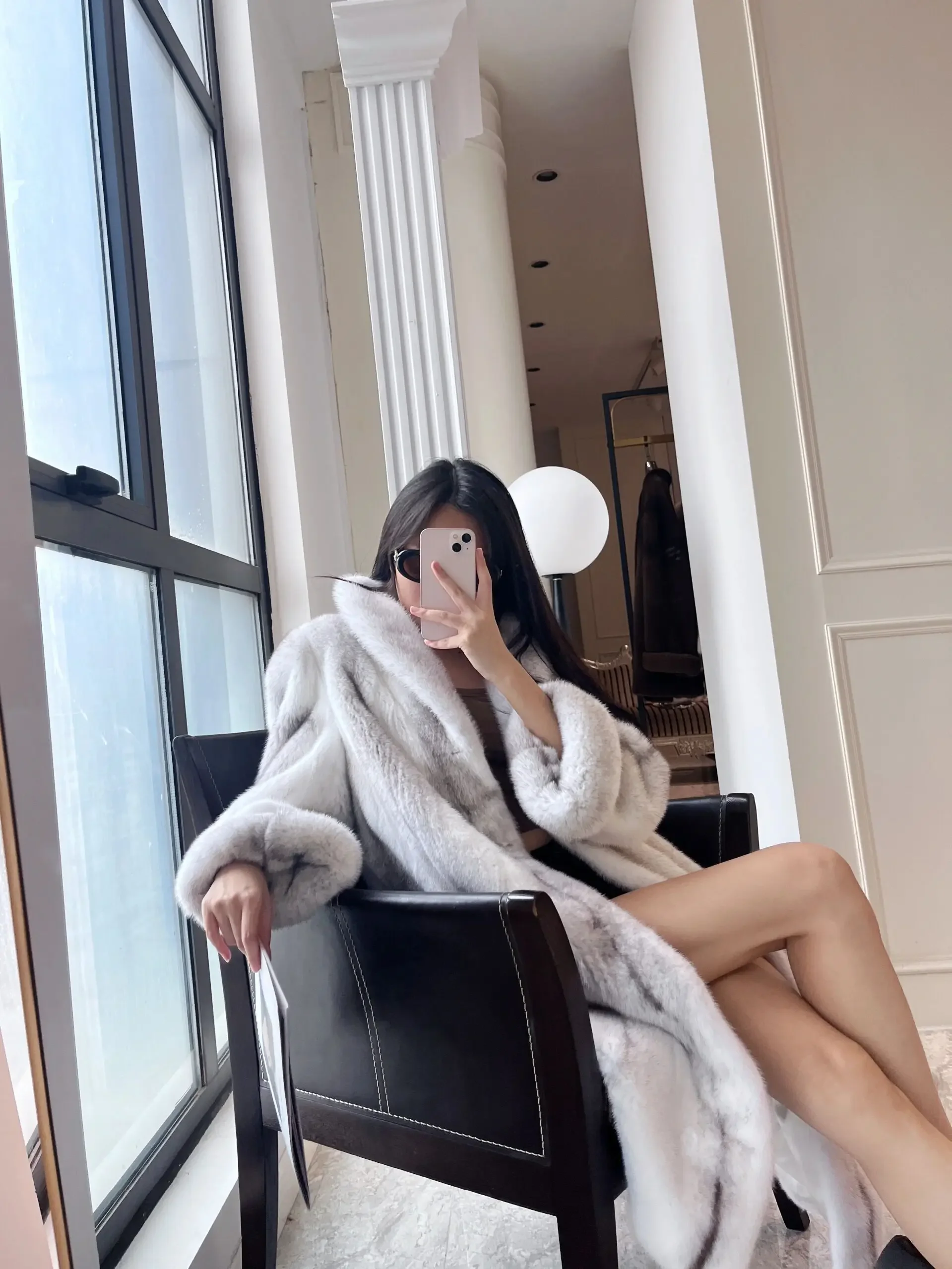 Marten Overcoats Lady 2023 Winter Clothes High-End Fashion Warm Long Sleeves Elegant Long Fur Coat Women's Light Luxury Jackets