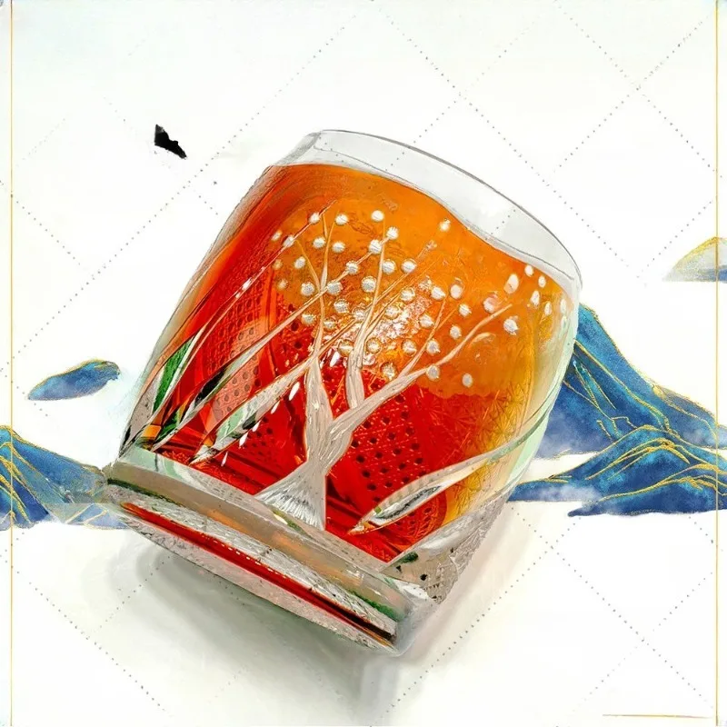 Spring, summer, autumn and winter four seasons, high-end handmade, carved crystal glass