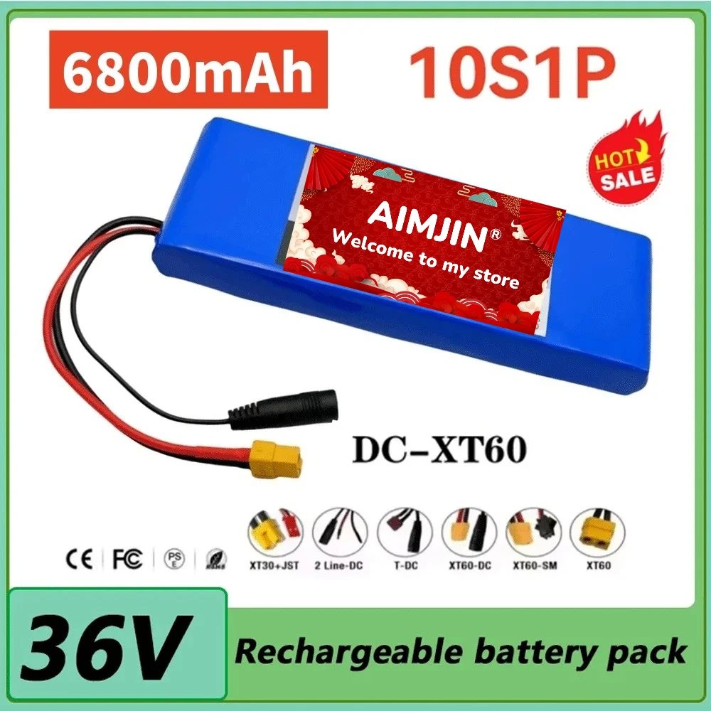 

genuine 36V 6800mAh 10S1P Rechargeable Batteries Battery Pack 18650 Lithium Li-ion Electric Car Bicycle Scooter 15A BMS 500W