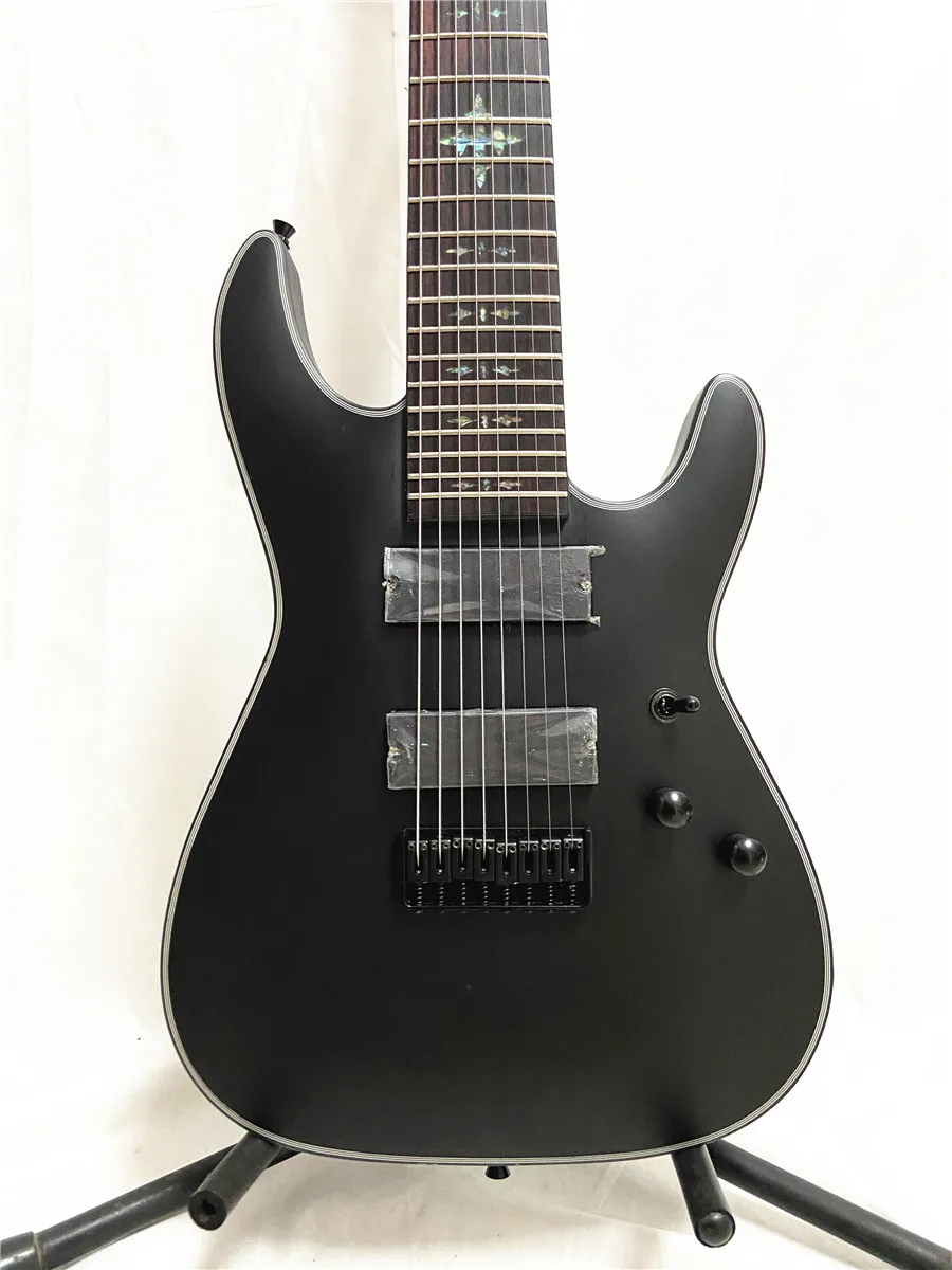 Custom edition 8-string electric guitar with black matte closed pickup fixed bridge can be customized for free shipping