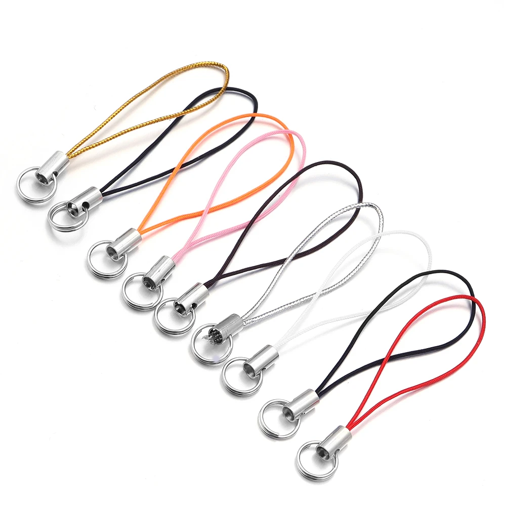50 قطعة اليد المعصم الحبل سلسلة قصيرة قبضة الحبل شريط لتعليق الهاتف المحمول ل فلاش USB المفاتيح ID شارة حامل DIY بها بنفسك لوازم