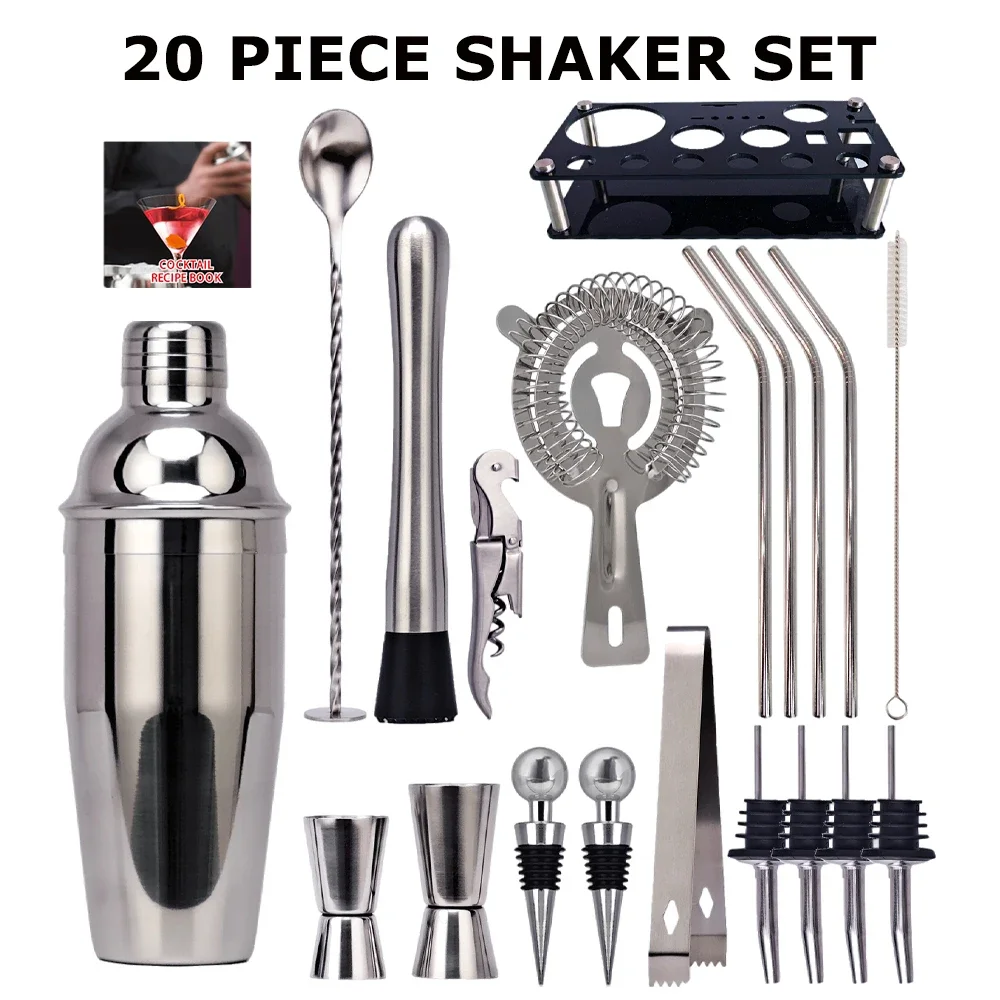 1-33 Pcs Cocktail Shaker Set Boston Shaker kits Cocktail Utensils Mixer Kit Complete Professional Bartender Kit Bar Accessories