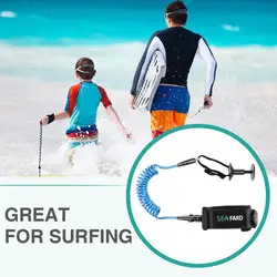 5ft Wrist Coil Leash Surf Body Board Cord Arm Strap with Padded Cuff Surfing Safety Gear Accessories