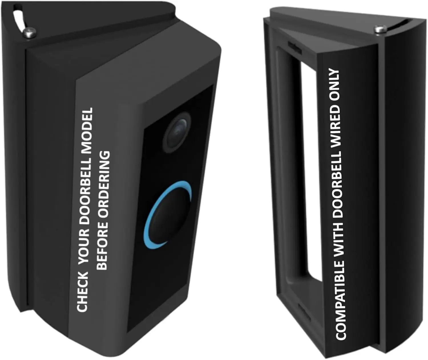 

Adjustable Corner Mount for Ring Wired Doorbell, 20-45 Degree Wedge, Slim & Strong